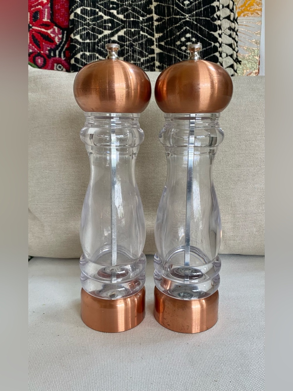 Olde Thompson Copper Tall Salt and Pepper Grinder Shakers Set